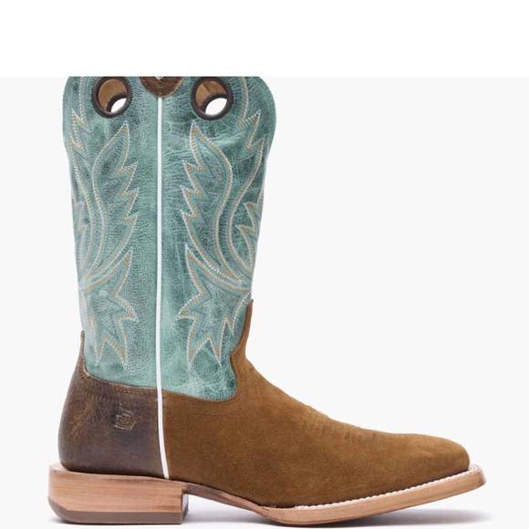 NEW DURANGO BOOTS men's prca collection roughout western boot in tobacco/aqua